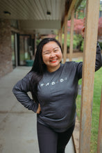 Load image into Gallery viewer, Unisex Habibi in F.R.I.E.N.D.S print Long sleeve T (Charcoal)