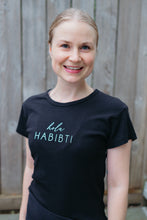 Load image into Gallery viewer, Hola Habibti Adult women&#39;s fitted t-shirt (Black)