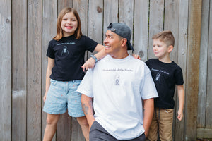 Grandchild of the Nakba Unisex Adult T-shirt (in white and black)