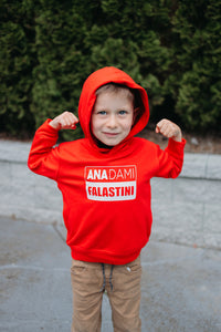 Kids Ana Dami Falastini Hoodie (Red)