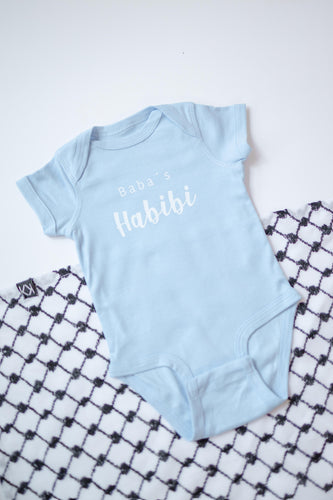 Baba's Habibi Baby Onesie (Blue, Grey, or Black)
