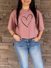 Load image into Gallery viewer, Habibi Crop Top (Mauve) with Heart