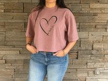 Load image into Gallery viewer, Habibi Crop Top (Mauve) with Heart