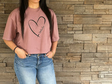 Load image into Gallery viewer, Habibi Crop Top (Mauve) with Heart