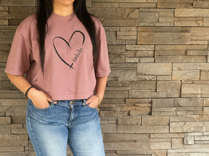 Habibi Crop Top (Mauve) with Heart