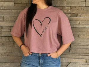 Habibi Crop Top (Mauve) with Heart