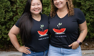 Women's V-neck Watermelon Shirt (Black)