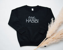 Load image into Gallery viewer, Kid&#39;s Little Habibi Black Fleece Sweater