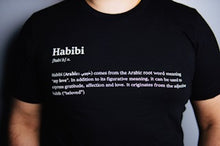 Load image into Gallery viewer, Adult Unisex Habibi Translation T-shirt Black