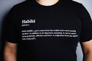 Adult Unisex Habibi Translation T-shirt Black
