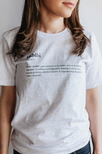 Adult Unisex Habibi Translation T-shirt Ash White
