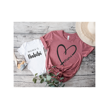 Load image into Gallery viewer, Adult Mama Heart Tshirt Mauve