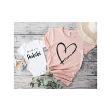 Load image into Gallery viewer, Adult Mama Heart Tshirt Peach